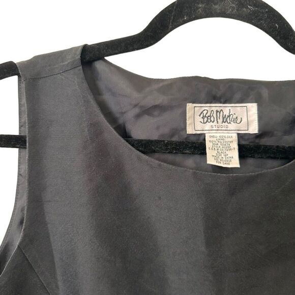 BOB MACKIE Vintage‎ Silk Embroidered Floral Dress Sz 12P - Picture 4 of 4